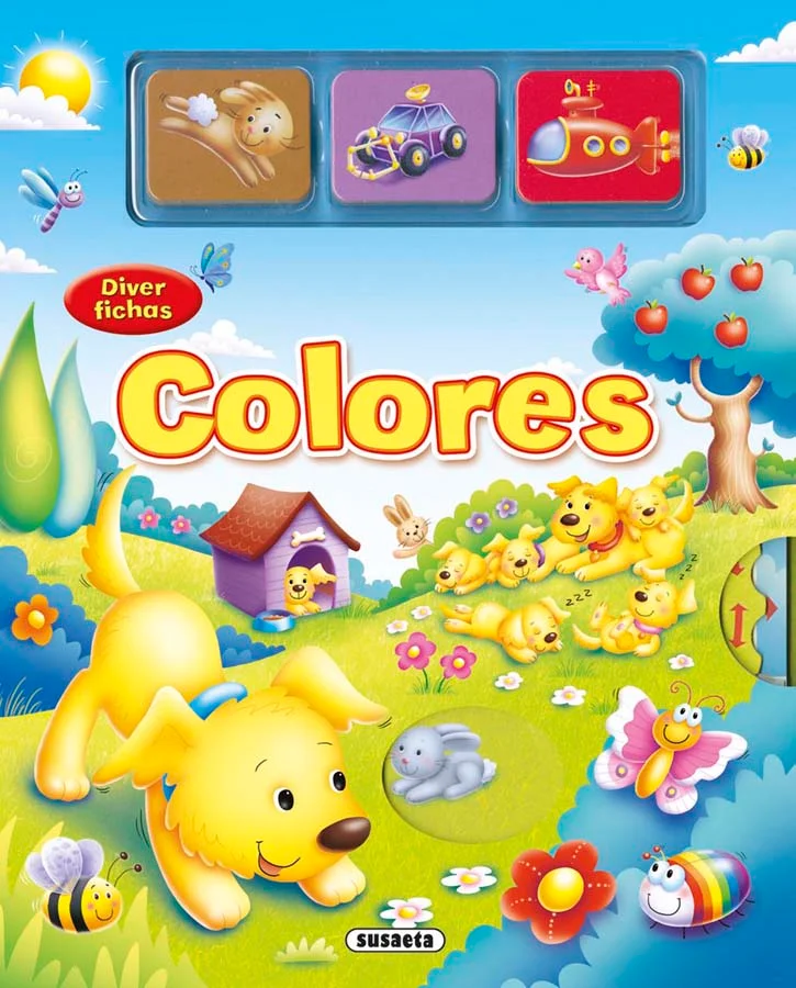 Este libro contiene doce fichas de cartón con las que aprender los colores será superdivertido. Gira la rueda, tira de las pestañas y observa los ...