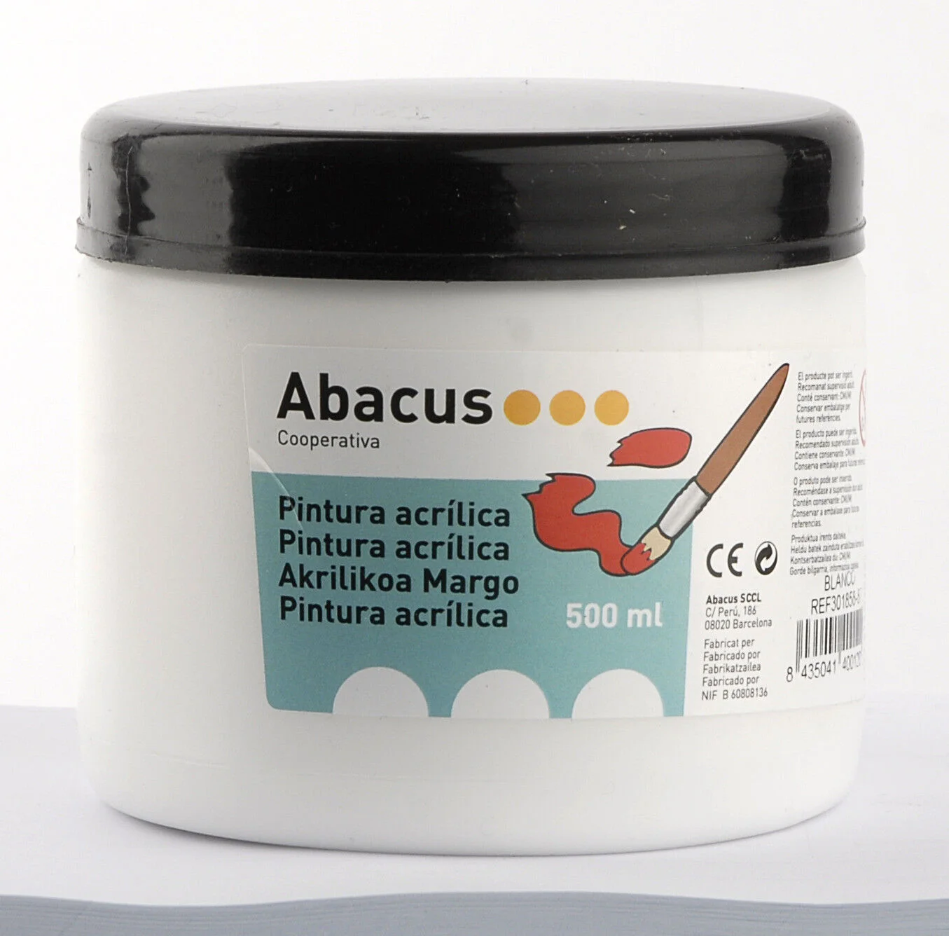 Pintura acrílica Abacus 500ml blanc Pintura acrílica Abacus 500ml blanc