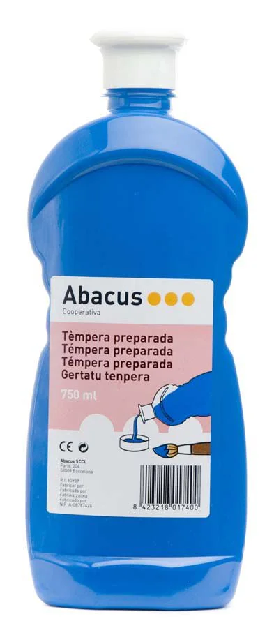 Témpera preparada Abacus 750ml blau cian