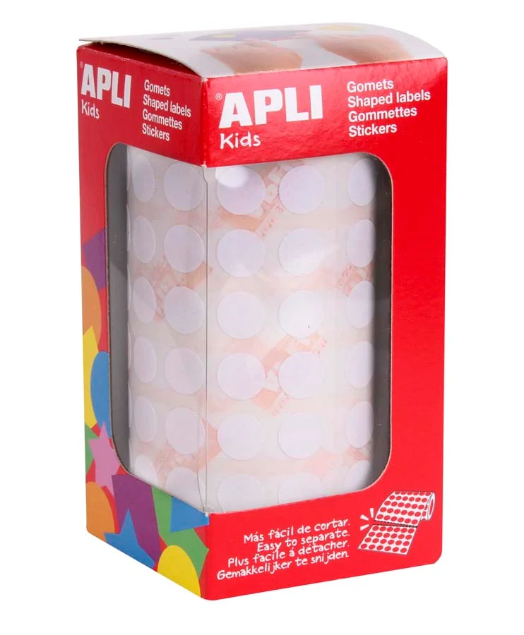 Gomets rodons petits 10,5mm rotlle blanc