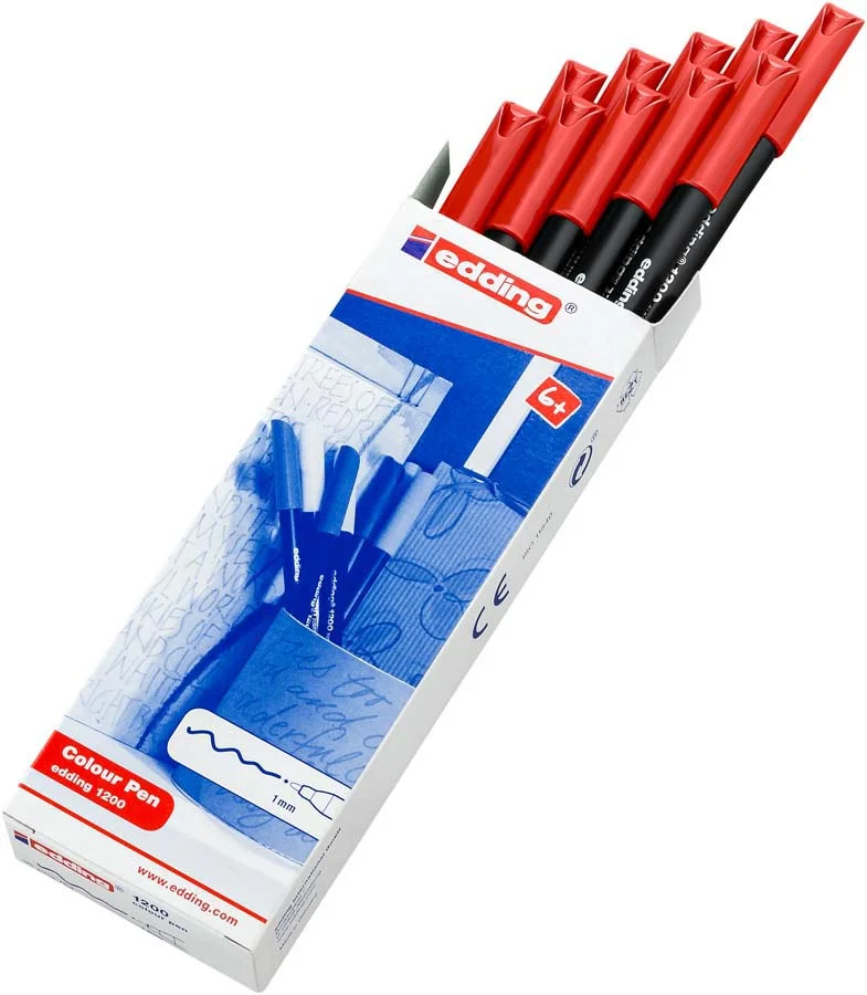 Retolador permanent Edding 1200 vermell 
