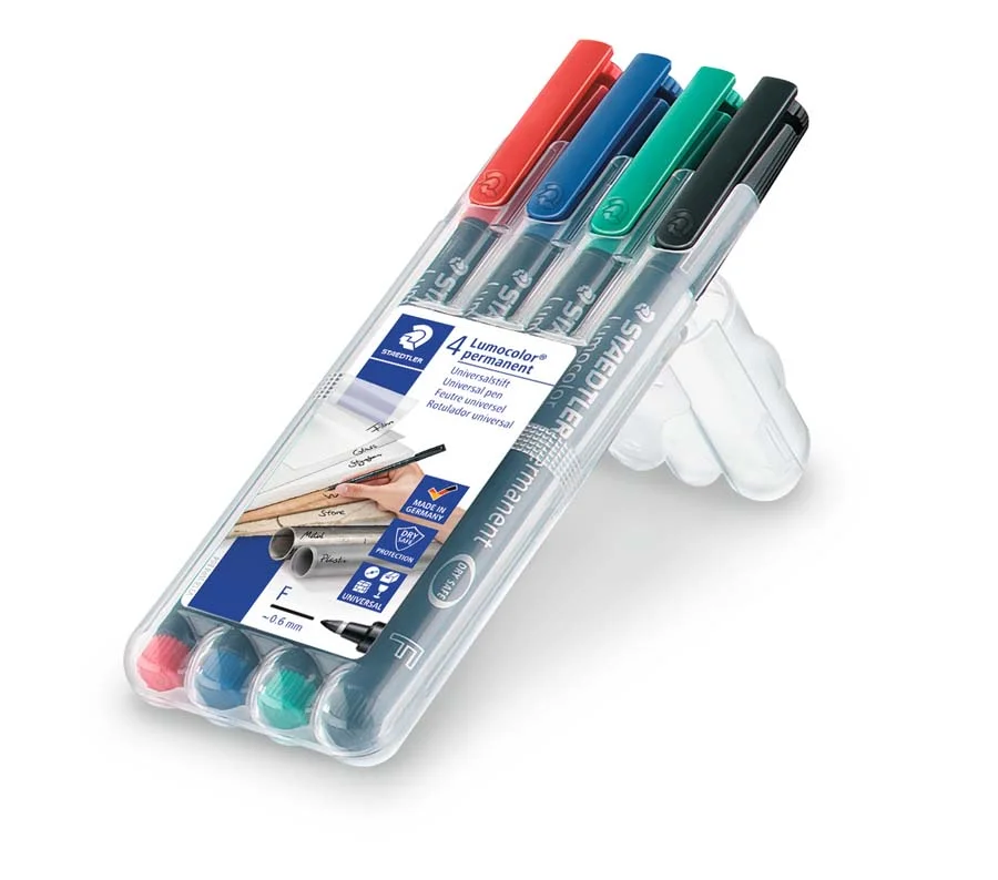 Retoladors permanents Staedtler Lumocolor F 4 colors