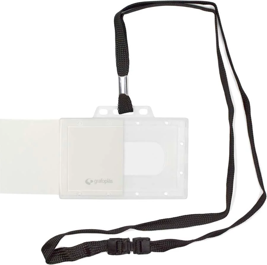 <p><b>Cinta portatodo amb funda Grafoplas</b><br><br>Funda portatarjetes de plàstic amb cinta per utilitzar com a distintiu o identificador person...