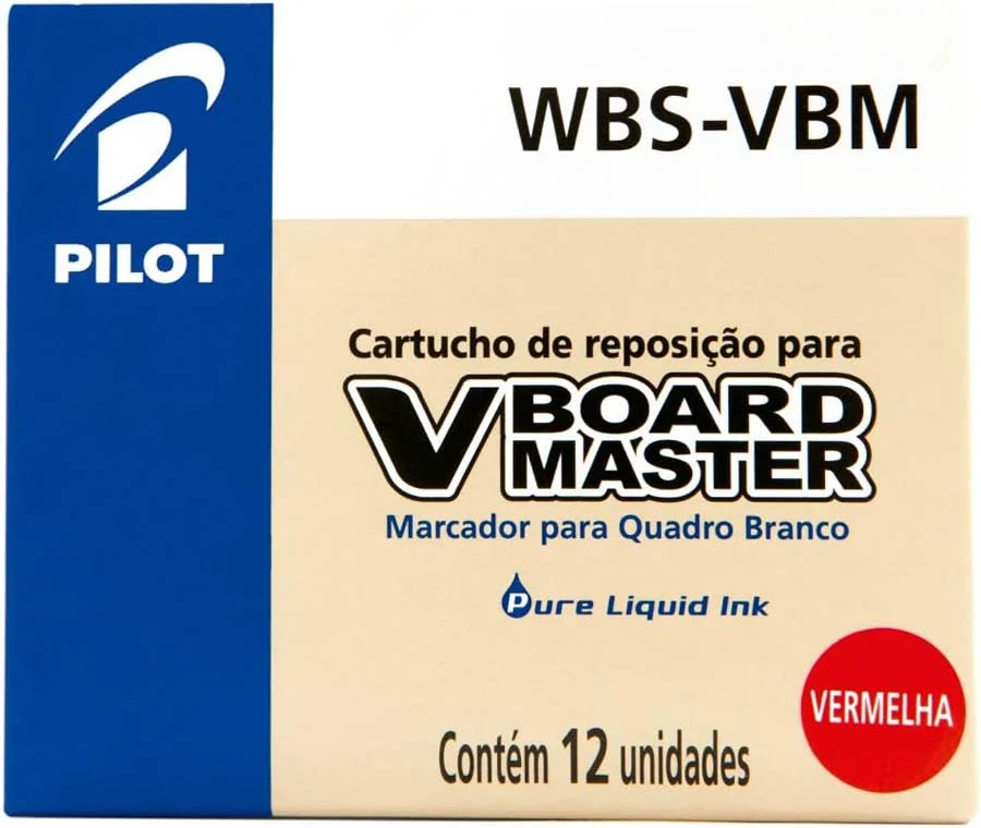 Recanvi Retolador pissarra Pilot VBoard Master vermell 12u Recanvi Retolador pissarra Pilot VBoard Master vermell 12u