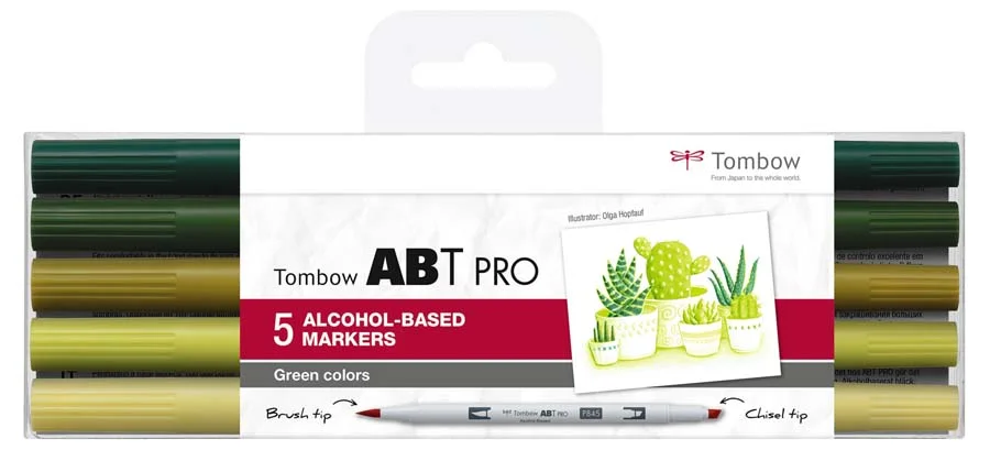 Retolador Tombow Abt Pro Dual Brush verds 5 colors Retolador Tombow Abt Pro Dual Brush verds 5 colors