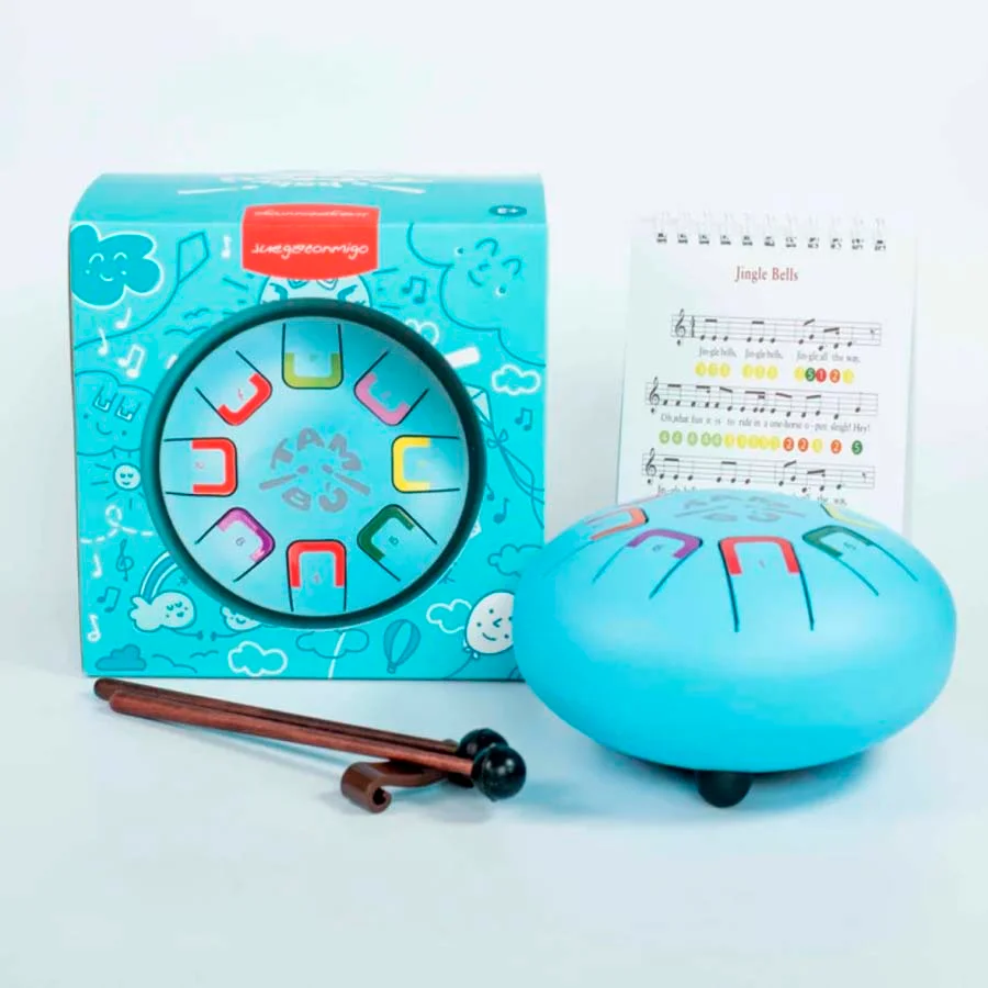 <b>Instrument Tambú Blau Cel – Juegaconmigo</b><br>Submergeix-te en el món de la música amb el <b>Tambú Blau Cel</b> de Juegaconmigo. Aquest preci...