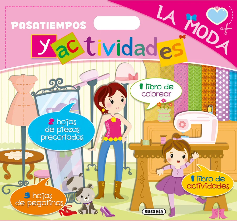Un completo pack para los pequeños amantes de la moda que incluye un libro de actividades, un libro de colorear, pegatinas y piezas precortadas. C...
