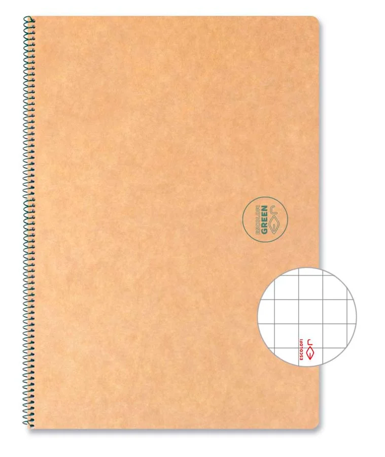 Llibreta espiral Escolofi reciclat A4 100 fulls 5x5mm