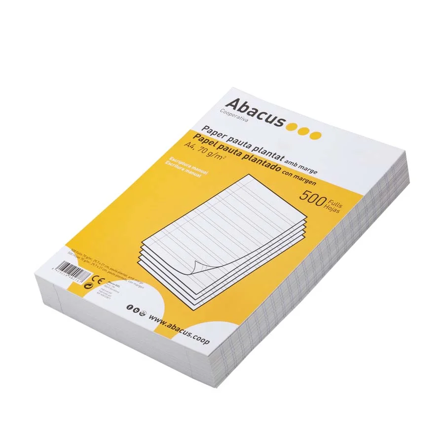 Paper imprès Abacus A4 pauta plantat 500 fulls