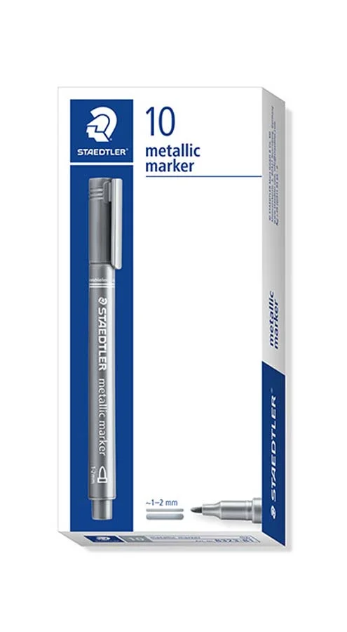 Retolador permanent Staedtler Metallic Pen plata