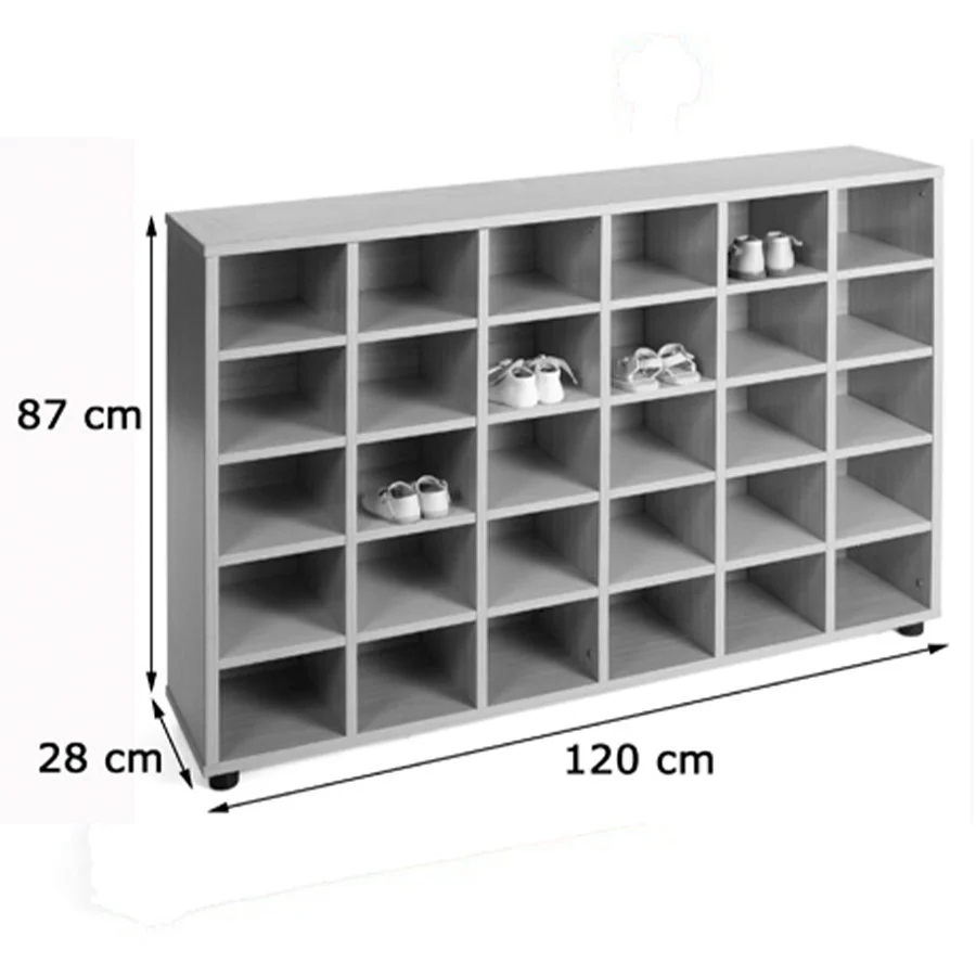 Mueble Zapatero 120x28x8cm estructura haya estantes haya