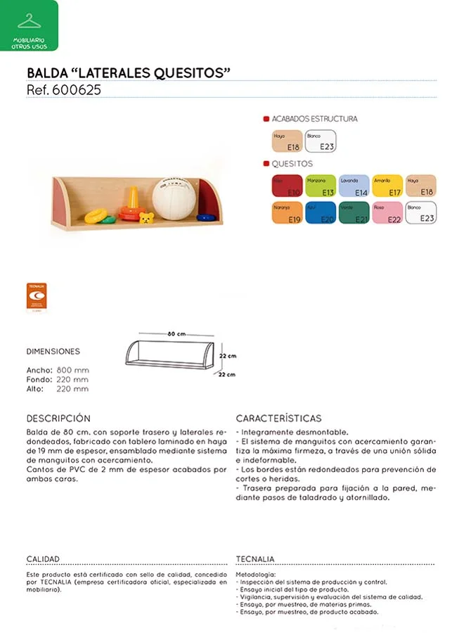 Balda amb laterals formatgets 80x22x22cm faig Balda amb laterals formatgets 80x22x22cm faig