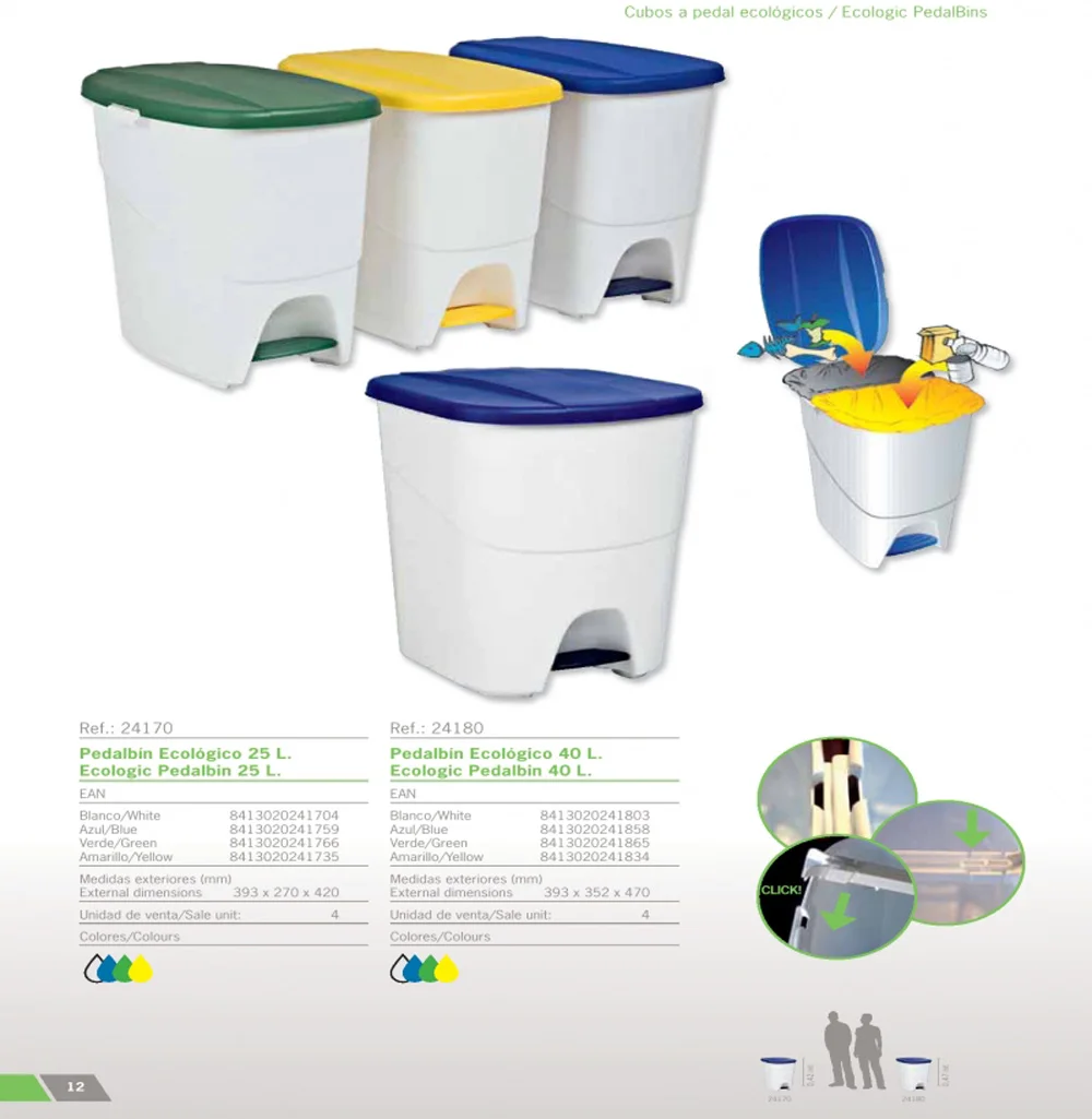 Contenidor Famesa 40L ECO - Tapa Groga