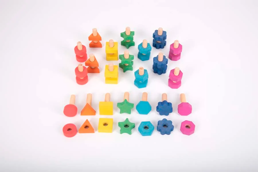 Rosques i cargols de fusta 21 peces Rosques i cargols de fusta 21 peces