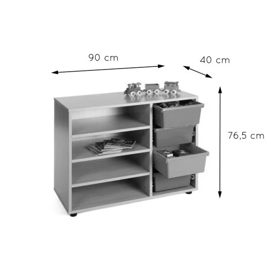 Moble baix Prestatgeria Cubeter estructura faig baldes faig Moble baix Prestatgeria Cubeter estructura faig baldes faig