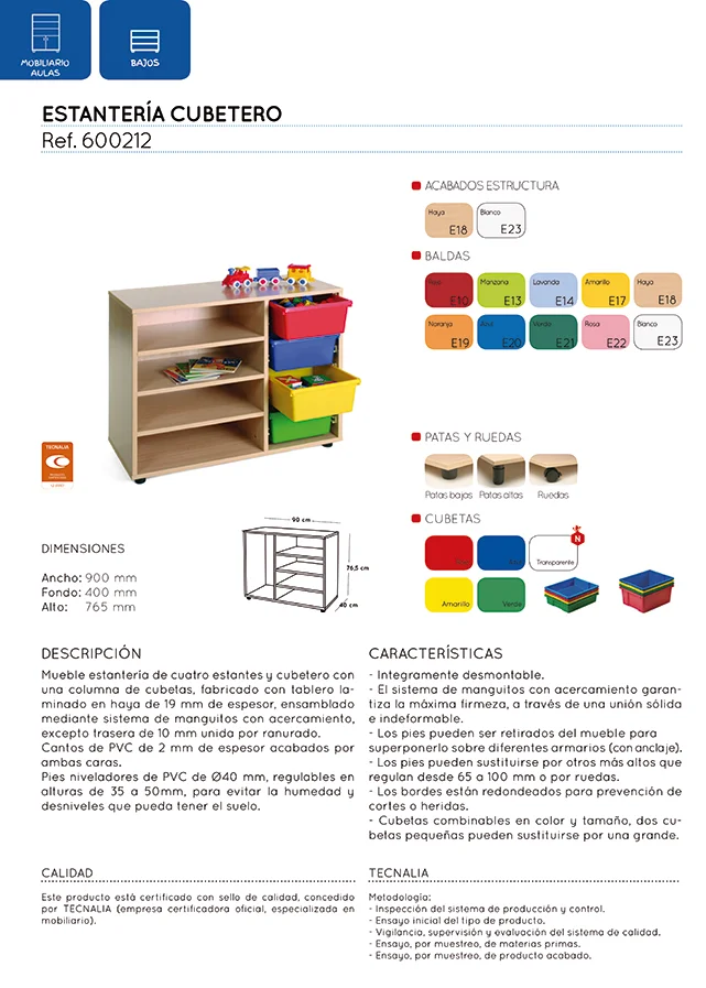 Moble baix Prestatgeria Cubeter estructura faig baldes faig Moble baix Prestatgeria Cubeter estructura faig baldes faig