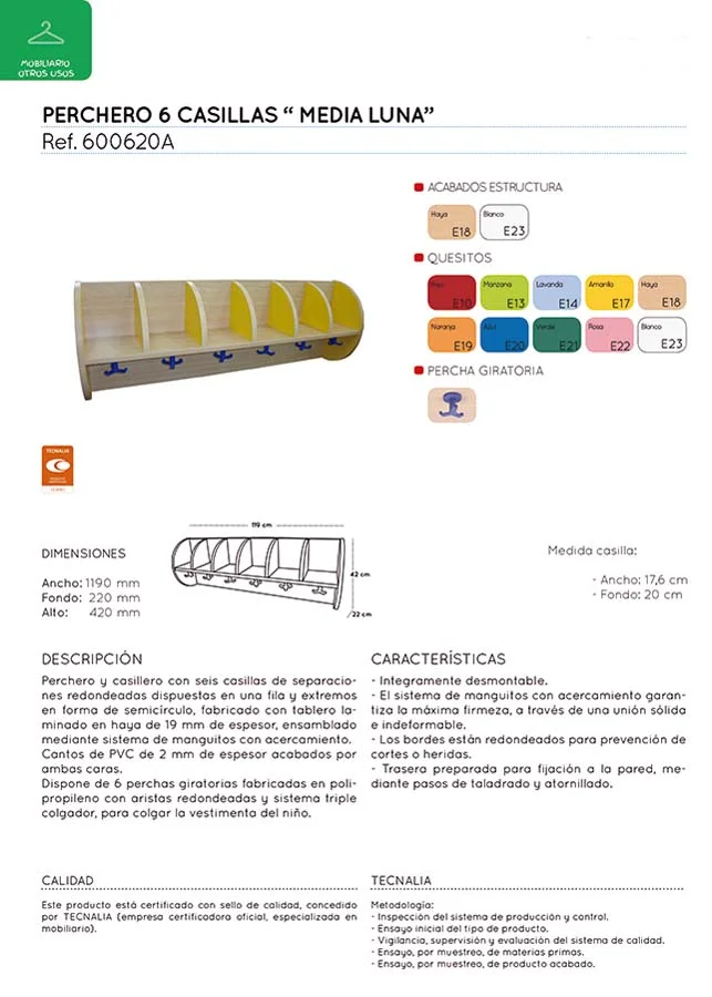 Penjador formatgets 6 caselles i 6 penjadors faig Penjador formatgets 6 caselles i 6 penjadors faig
