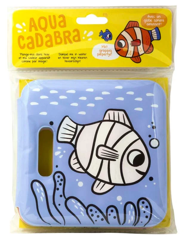 <p>Libros de baño con ilustraciones en blanco y negro que al contacto con el agua se colorean por arte de magia. Con un divertido pito en el inter...