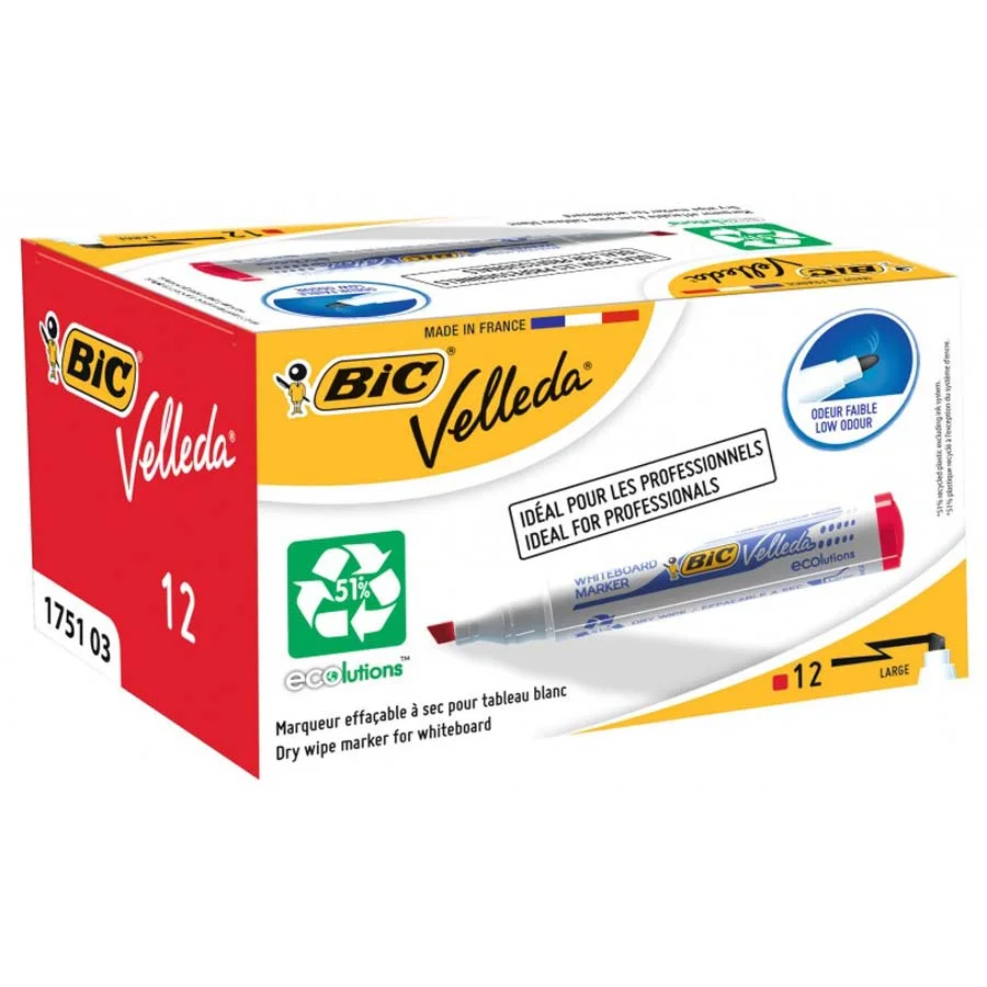 Retolador Pissarra Bic/Velleda Marker 1751 vermell