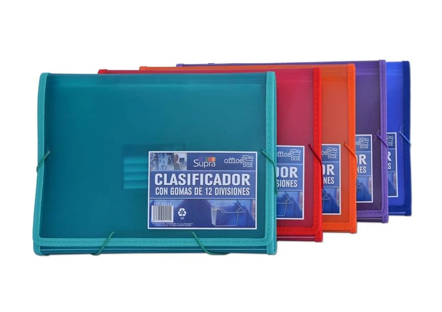 Carpeta acordió amb gomes A4 Office Box Supra assortit
