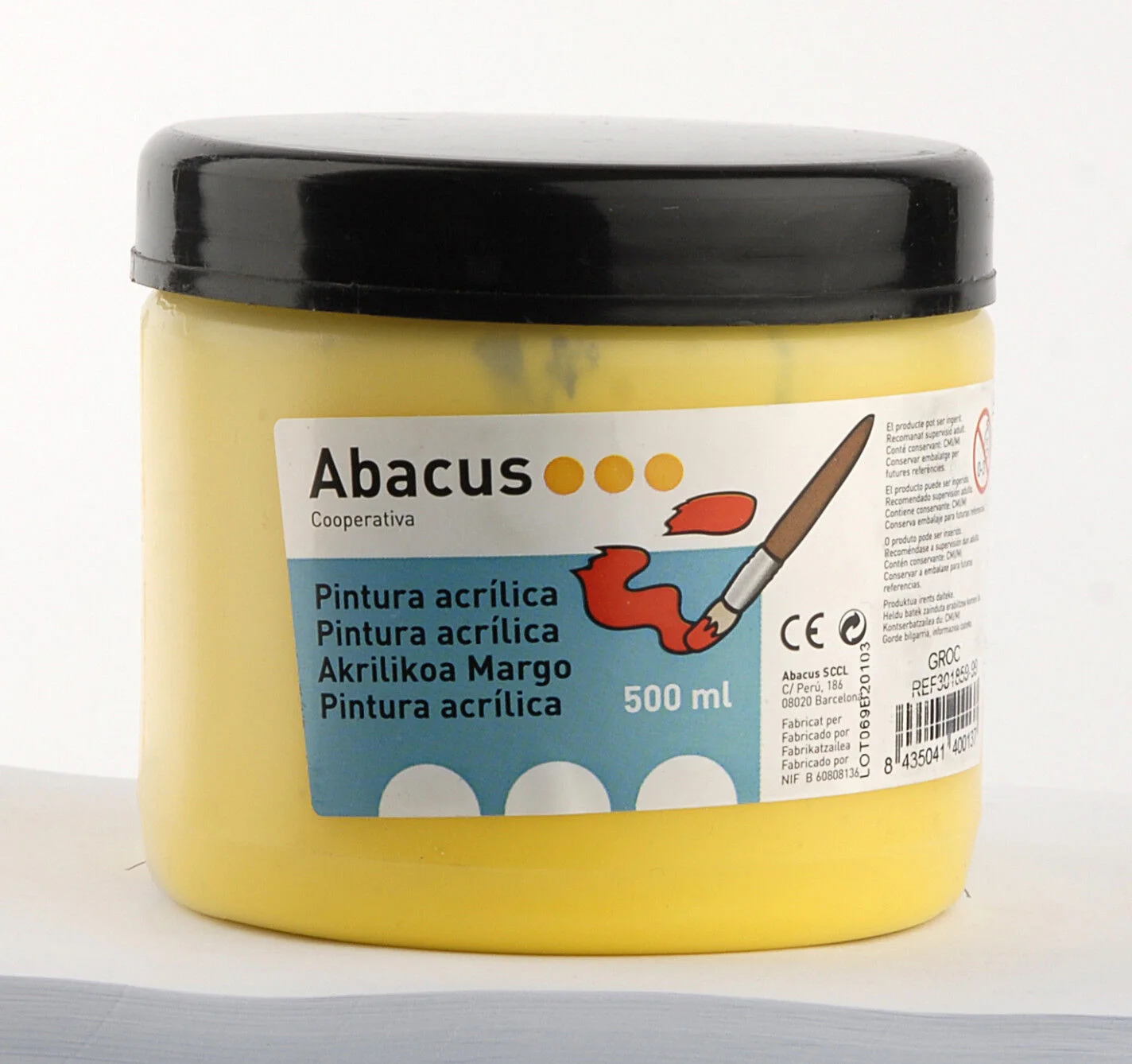 Pintura acrílica Abacus 500ml groc Pintura acrílica Abacus 500ml groc